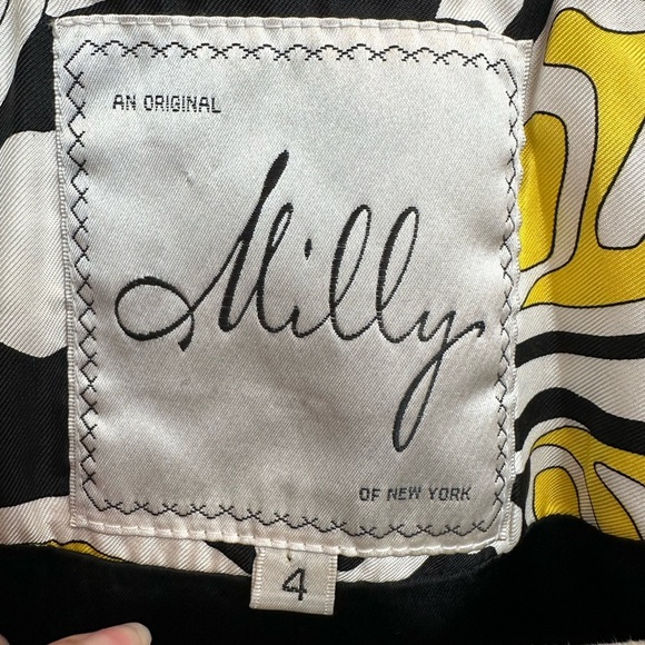 Vintage An Original Milly of New York Double-Breasted Blazer Silk Linen Size 4 S - Picture 10 of 13